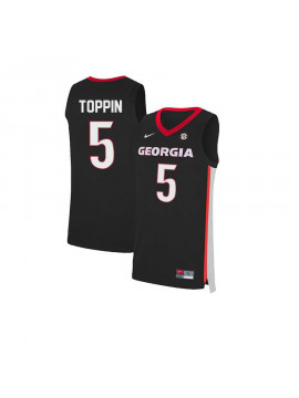 Men's #5 JoJo Toppin Georgia Bulldogs Nike Black Stitched College Basketball Jersey