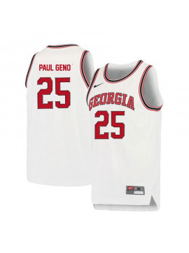 Men's #25 Kenny Paul Georgia Bulldogs Nike White Red Round Neck Stitched College Basketball Jersey  