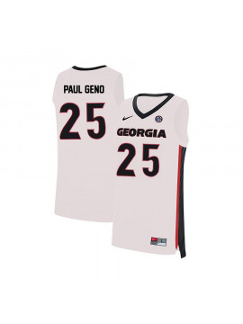 Men's #25 Kenny Paul Georgia Bulldogs Nike White Stitched College Basketball Jersey