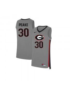 Men's #30 Mike Peake Georgia Bulldogs Nike Gray Stitched College Basketball Jersey