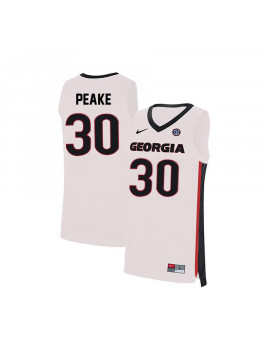 Men's #30 Mike Peake Georgia Bulldogs Nike White Stitched College Basketball Jersey