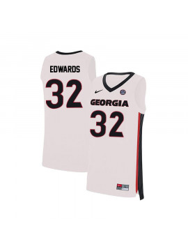 Men's #32 Mike Edwards Georgia Bulldogs Nike White Stitched College Basketball Jersey