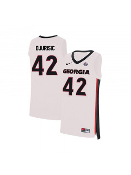 Men's #42 Nemanja Djurisic Georgia Bulldogs Nike White Stitched College Basketball Jersey