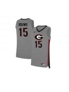 Men's #15 Osahen Iduwe Georgia Bulldogs Nike Gray Stitched College Basketball Jersey