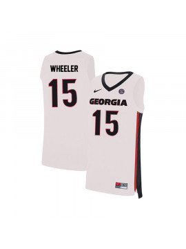Men's #15 Sahvir Wheeler Georgia Bulldogs Nike White Stitched College Basketball Jersey