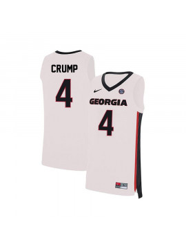 Men's #4 Tyree Crump Georgia Bulldogs Nike White Stitched College Basketball Jersey