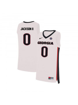 Men's #0 William Jackson II Georgia Bulldogs Nike White Stitched College Basketball Jersey