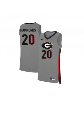 Men's #20 Rayshaun Hammonds Georgia Bulldogs Nike Gray Stitched College Basketball Jersey