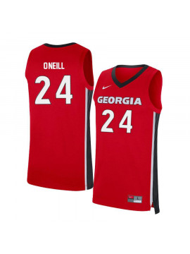 Men's #24 Connor O'neill Georgia Bulldogs Nike Red Stitched College Basketball Jersey