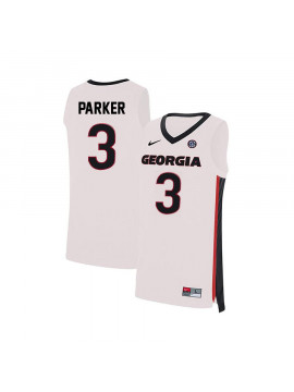 Men's #3 Juwan Parker Georgia Bulldogs Nike White Stitched College Basketball Jersey