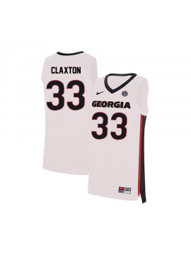 Men's #33 Nicolas Claxton Georgia Bulldogs Nike White Stitched College Basketball Jersey
