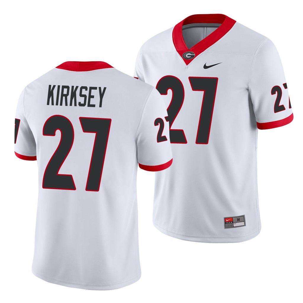 Mens #27 Austin Kirksey Georgia Bulldogs Stitched Nike White College Football Game Jersey S-3XL