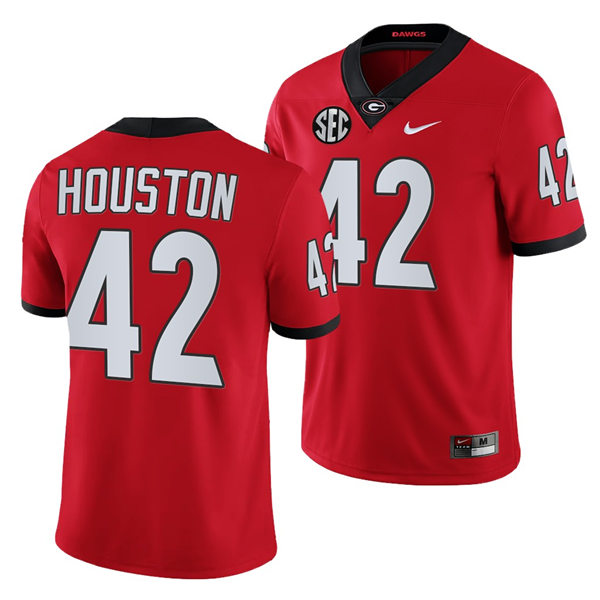 Mens #42 Justin Houston Georgia Bulldogs Stitched Nike Red College Football Game Jersey S-3XL