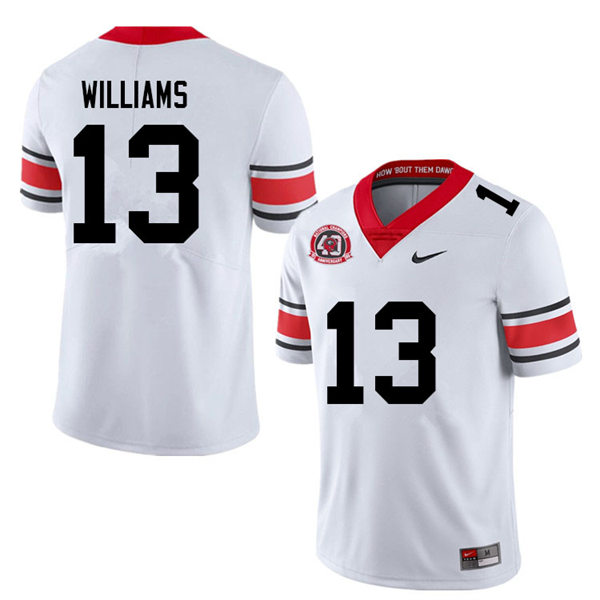 Mens #13 Mykel Williams Georgia Bulldogs Stitched white alternate 40th anniversary football jersey