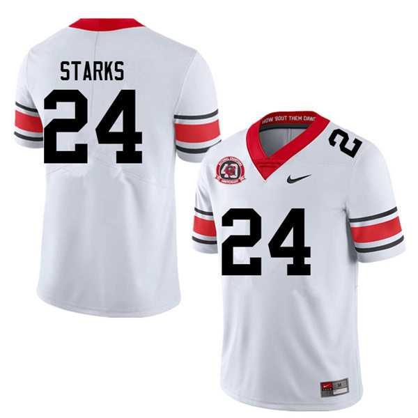 Mens #24 Malaki Starks Georgia Bulldogs Stitched white alternate 40th anniversary football jersey 