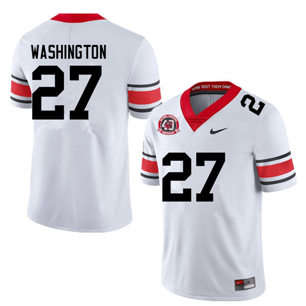 Mens #27 C.J. Washington Georgia Bulldogs Stitched white alternate 40th anniversary football jersey