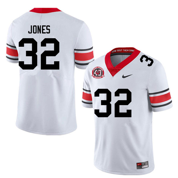 Mens #32 Cash Jones Georgia Bulldogs Stitched white alternate 40th anniversary football jersey