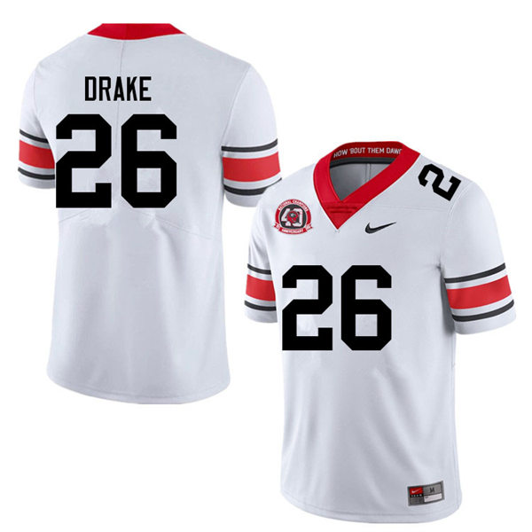 Mens #26 Collin Drake Georgia Bulldogs Stitched white alternate 40th anniversary football jersey