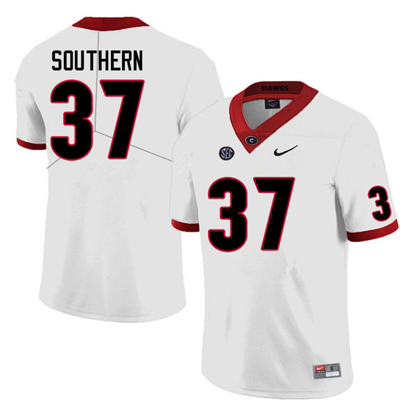 Mens #37 Drew Southern Georgia Bulldogs Stitched College Football Game Jersey White