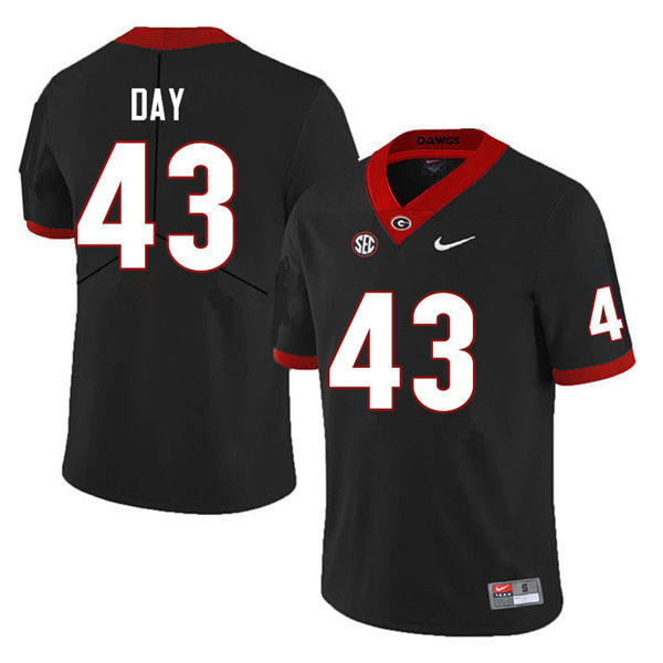 Mens #43 Davis Day Georgia Bulldogs Stitched Black College Football Game Jersey  