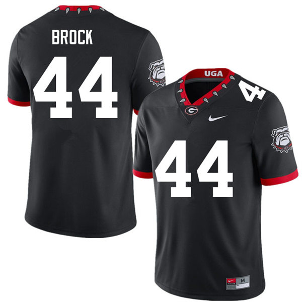 Mens #44 Cade Brock Georgia Bulldogs Stitched Black Alternate Mascot 100th Anniversary College Football Game Jersey
