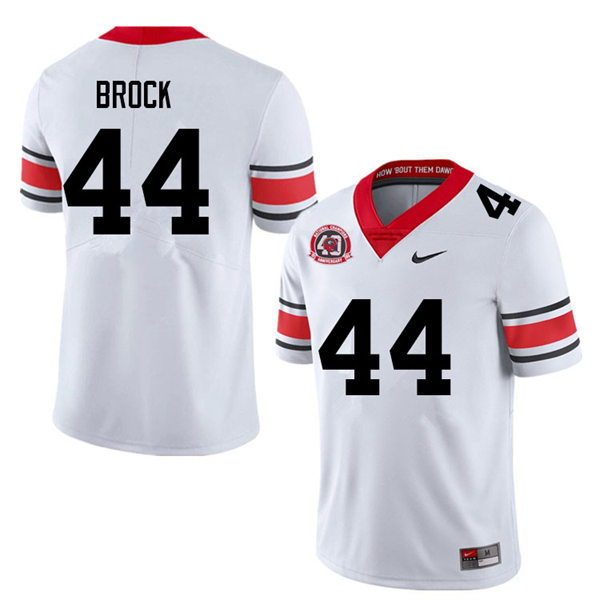 Mens #44 Cade Brock Georgia Bulldogs Stitched white alternate 40th anniversary football jersey