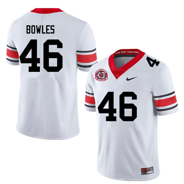Mens #46 Payton Bowles Georgia Bulldogs Stitched white alternate 40th anniversary football jersey