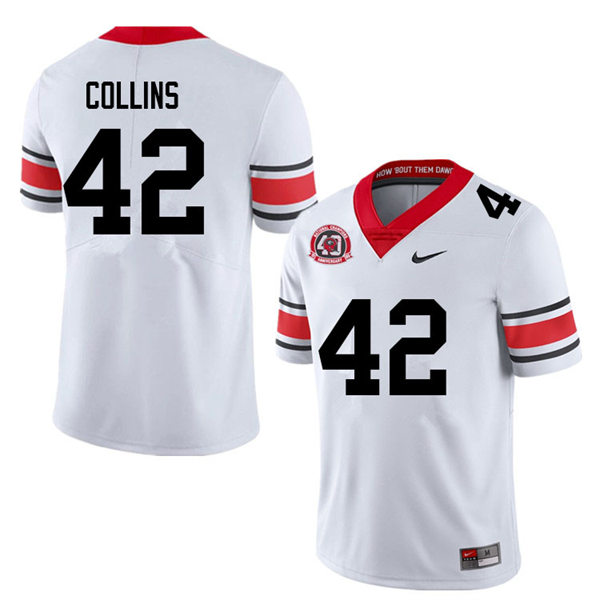 Mens #42 Graham Collins Georgia Bulldogs Stitched white alternate 40th anniversary football jersey