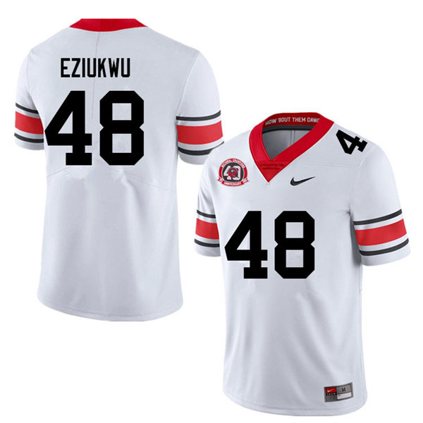 Mens #48 Austine Eziukwu Georgia Bulldogs Stitched white alternate 40th anniversary football jersey