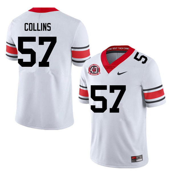 Mens #57 Luke Collins Georgia Bulldogs Stitched white alternate 40th anniversary football jersey