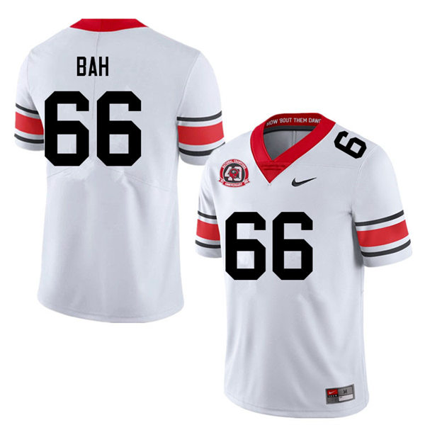 Mens #66 Aliou Bah Georgia Bulldogs Stitched white alternate 40th anniversary football jersey