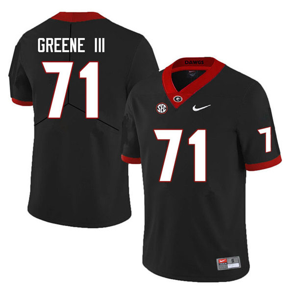 Mens #71 Earnest Greene III Georgia Bulldogs Stitched Black College Football Game Jersey 