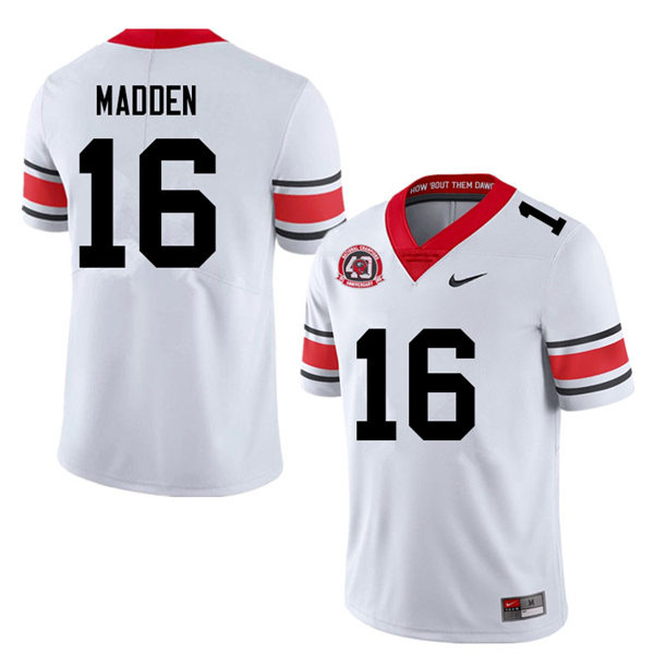 Mens #16 C.J. Madden Georgia Bulldogs Stitched white alternate 40th anniversary football jersey