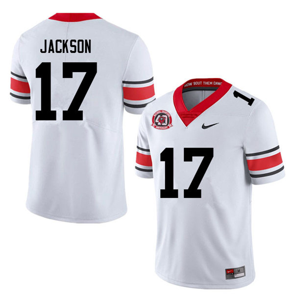 Mens #17 Dan Jackson Georgia Bulldogs Stitched white alternate 40th anniversary football jersey