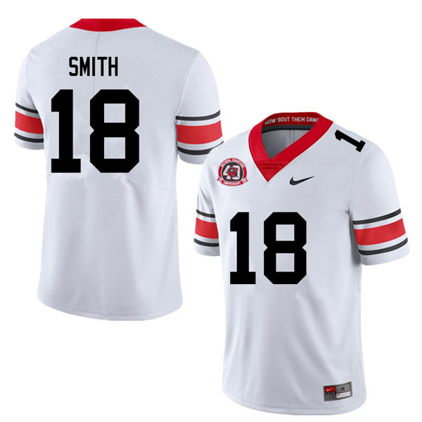 Mens #18 C.J. Smith Georgia Bulldogs Stitched white alternate 40th anniversary football jersey