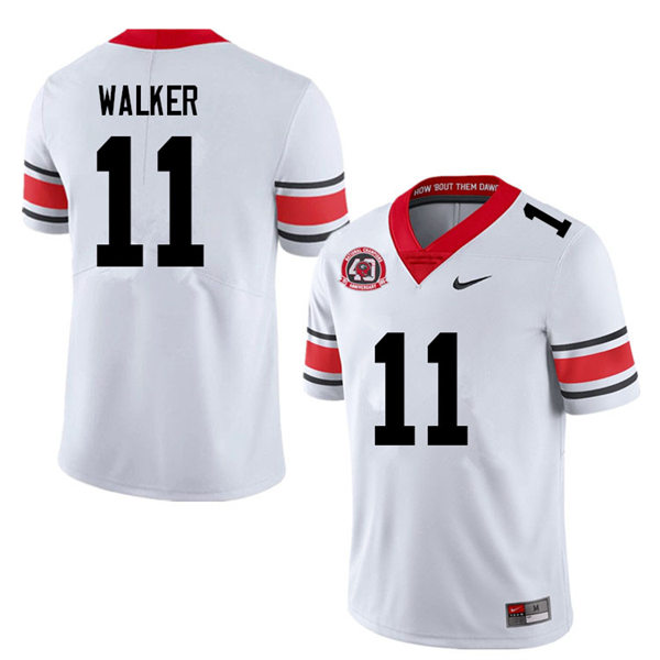 Mens #11 Jalon Walker Georgia Bulldogs Stitched white alternate 40th anniversary football jersey