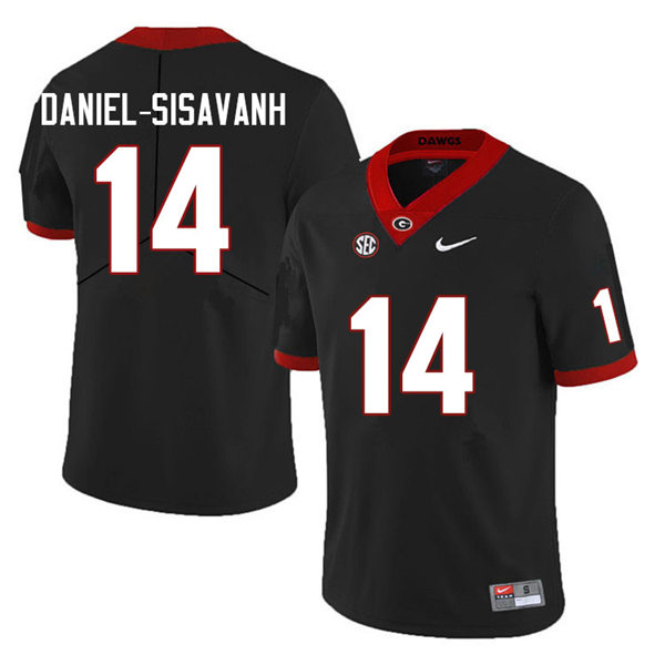 Mens #14 David Daniel-Sisavanh Georgia Bulldogs Stitched Black College Football Game Jersey 