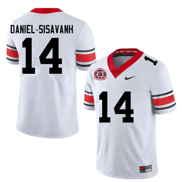 Mens #14 David Daniel-Sisavanh Georgia Bulldogs Stitched white alternate 40th anniversary football jersey