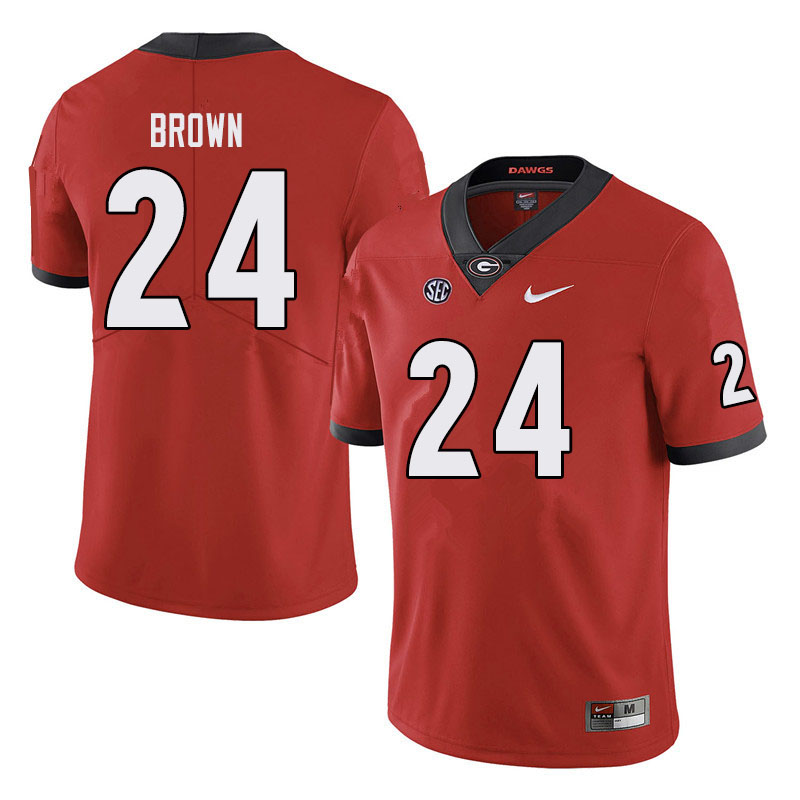 Mens #24 Matthew Brown Georgia Bulldogs Stitched Nike Team Color Red College Football Game Jersey S-3XL
