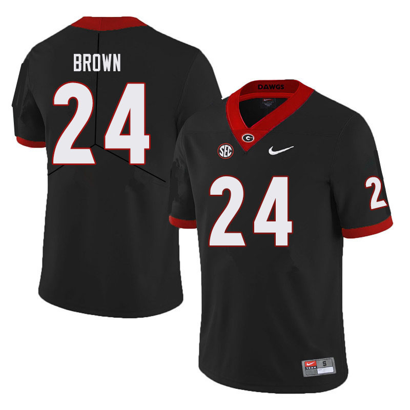 Mens #24 Matthew Brown Georgia Bulldogs Stitched Nike Black College Football Game Jersey S-3XL