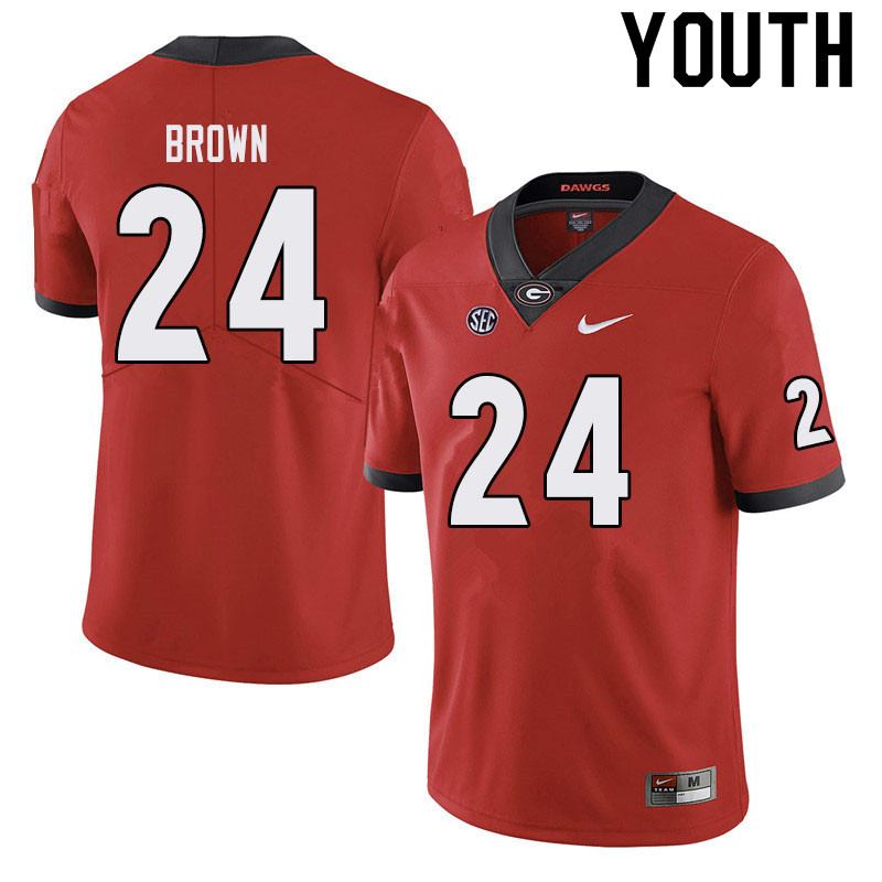 Youths #24 Matthew Brown Georgia Bulldogs Stitched Nike Team Color Red College Football Game Jersey S-2XL