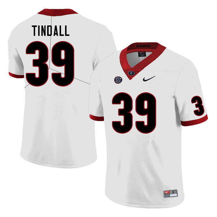 Mens #39 Brady Tindall Georgia Bulldogs Stitched Nike White College Football Game Jersey S-3XL