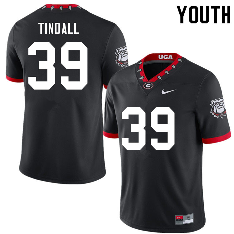 Youths #39 Brady Tindall Georgia Bulldogs Stitched Nike Black Alternate Mascot 100th Anniversary College Football Game Jersey S-2XL
