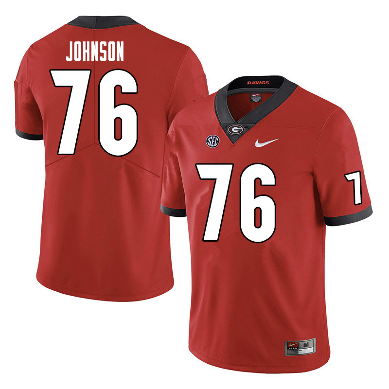 Mens #76 Miles Johnson Georgia Bulldogs Stitched Nike Team Color Red College Football Game Jersey S-3XL