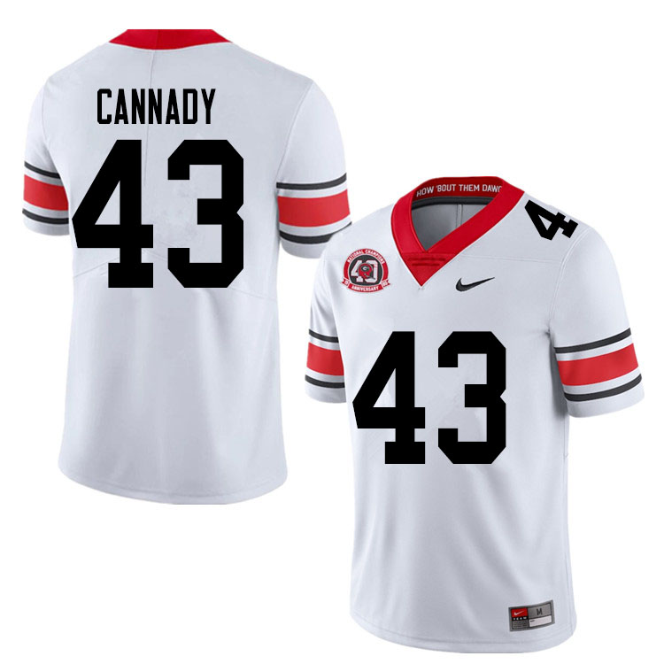 Mens #43 Jehlen Cannady Georgia Bulldogs Stitched Nike White Alternate 40th anniversary College Football Game Jersey S-3XL