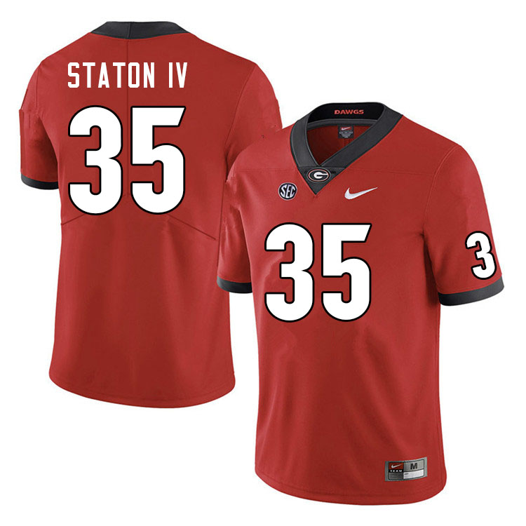 Mens #35 John Staton IV Georgia Bulldogs Stitched Nike Team Color Red College Football Game Jersey S-3XL