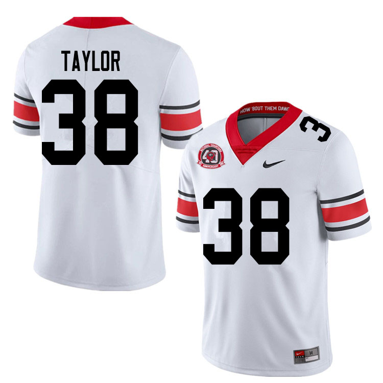 Mens #38 Patrick Taylor Georgia Bulldogs Stitched Nike White Alternate 40th anniversary College Football Game Jersey S-3XL