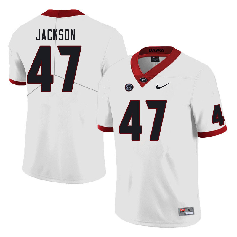 Mens #47 Dan Jackson Georgia Bulldogs Stitched Nike White College Football Game Jersey S-3XL
