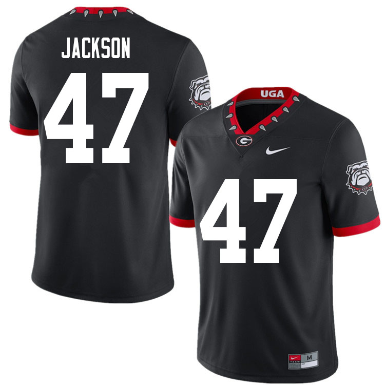 Mens #47 Dan Jackson Georgia Bulldogs Stitched Nike Black Alternate Mascot 100th Anniversary College Football Game Jersey S-3XL
