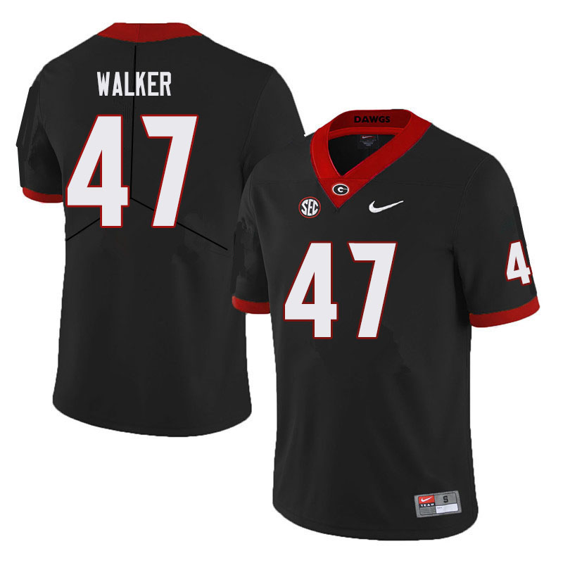 Mens #47 Payne Walker Georgia Bulldogs Stitched Nike Black College Football Game Jersey S-3XL